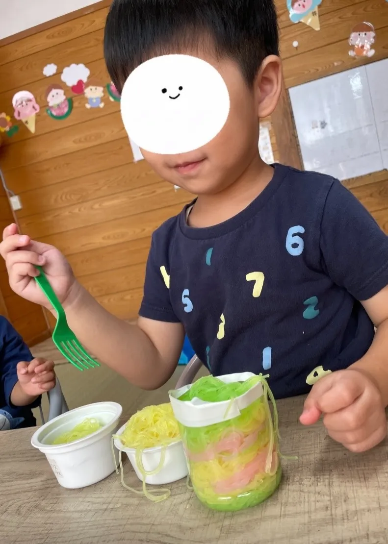 3色そうめんできあがり〜!
